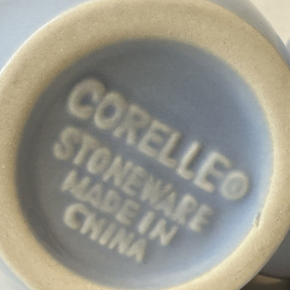 CORELLE Coordinate Stoneware Light Sky Blue coffee Mugs set of 2 CLEAN/VINTAGE - Picture 2 of 9